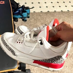 Jordan White and Red Sneakers Classic Basketball Style